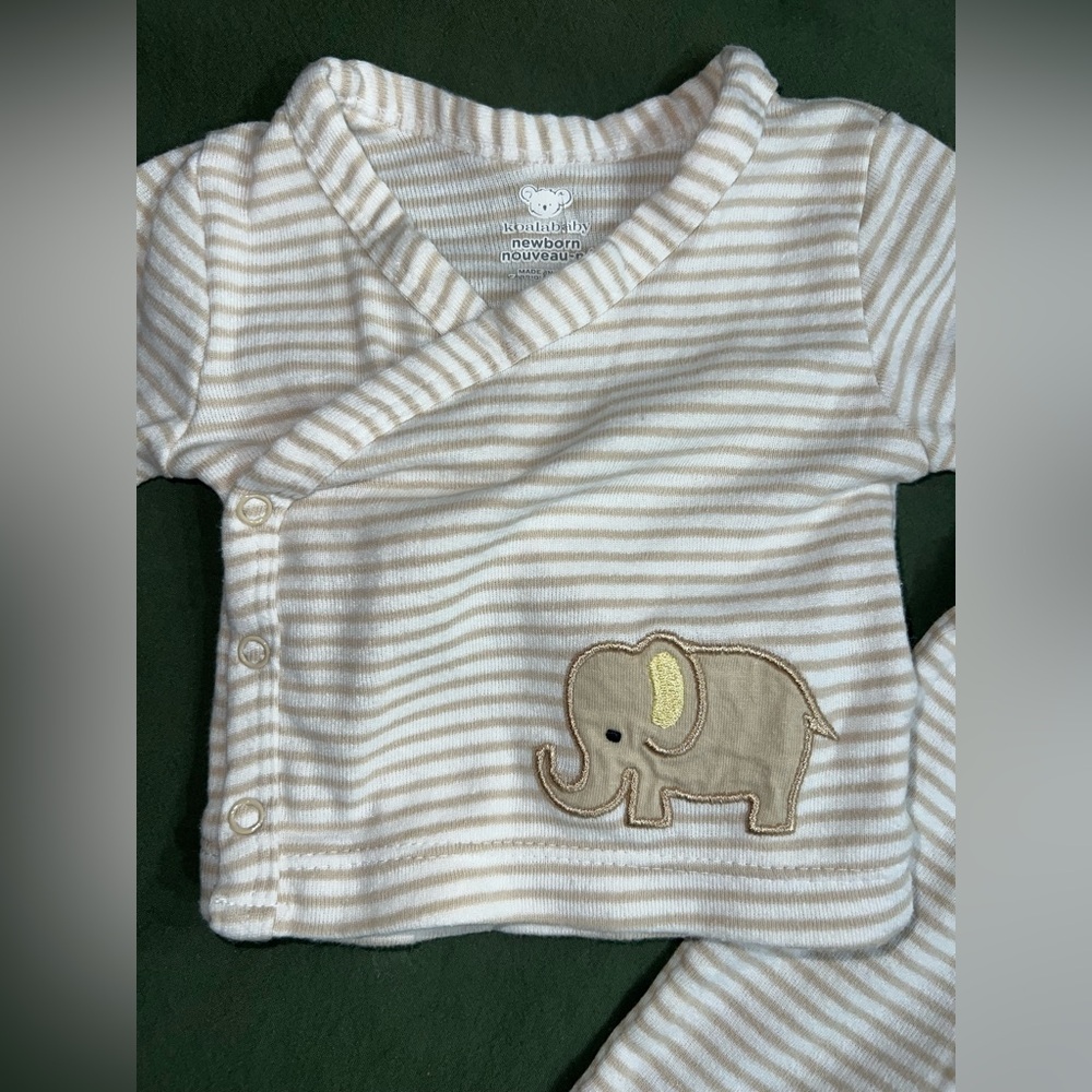 ‼️NWOT: Koala Baby Elephant Print Matching Set - NB - Picture 3 of 5